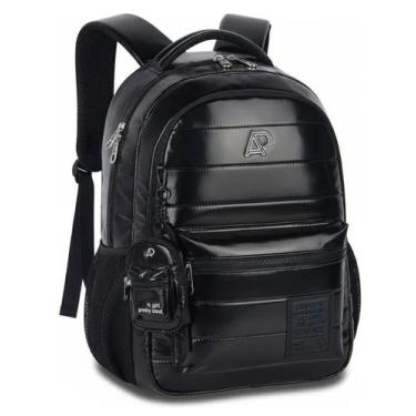 Imagem de Mochila Escolar Fashion Alice Palucci Holográfica Matelassê Clio, Pret