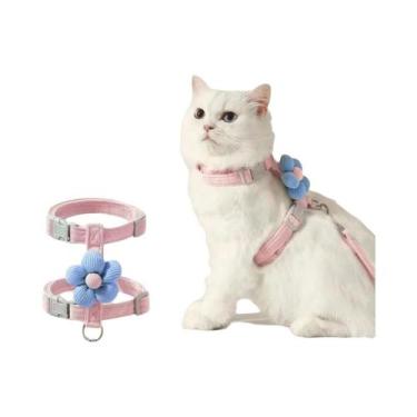 Imagem de Conjunto De Coleira E Guia Ajustável Para Cães E Gatos Pequenos, Acess