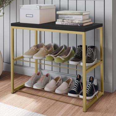 Imagem de Sapateira Banco Vero Industrial Hall de Entrada 2 Prateleiras Aço Aram