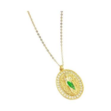 Imagem de Colar Com Pingente De São Judas E Santa Maria Banhado a Ouro Para Home