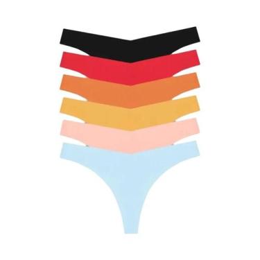 Imagem de Calcinhas Ultra Finas Sem Costura Para Mulheres, 6PCS, G-String Com Ci