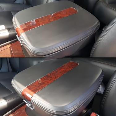 Imagem de Lizixny Tampa de apoio de braço para console central de couro preta para Cadillac Escalade 2007 2008 2009 2010 2011 2012 2013 2014