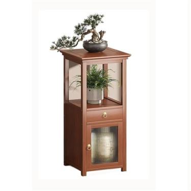 Imagem de x3anggyt5 Decoração de casa sala de estar sofá varanda prateleira decorativa, mesa de flores multicamadas bambu planta rack aplicação interna