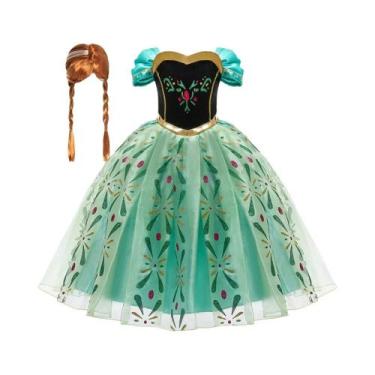 Imagem de Fantasia Infantil De Princesa Anna Com Estampa Completa Para Cosplay, 