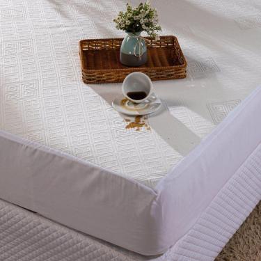 Imagem de Protetor De Colchão Impermeável Branco Avulso Solteiro - Capa Protetora Para Cama Toque Macio