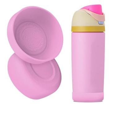 Imagem de 2 peças de bota de garrafa de silicone para garrafas de água Owala Kids, compatível com Owala FreeSip 473 ml, 340 g, copo infantil de 425 g, flip 397 g de grau alimentício antiderrapante, resistente a