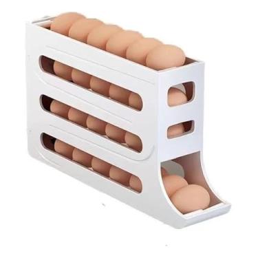 Imagem de Suporte para Ovos 3 Camadas Organizador de Geladeira Porta Ovos Empilhável Cozinha