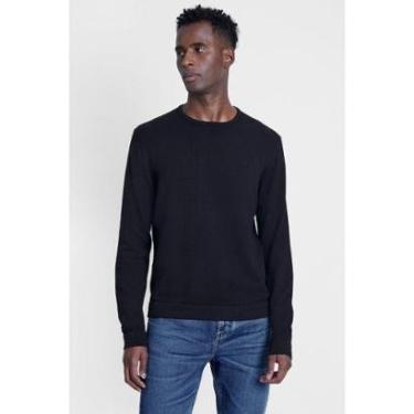 Imagem de Tricot Aramis Manga Longa Gola Careca Preto-Masculino