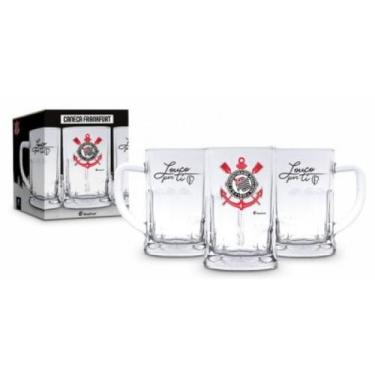 Imagem de Caneca Corinthians Vidro 565ml Original Tamanho:ÚnicoCor:Preto - Lov C