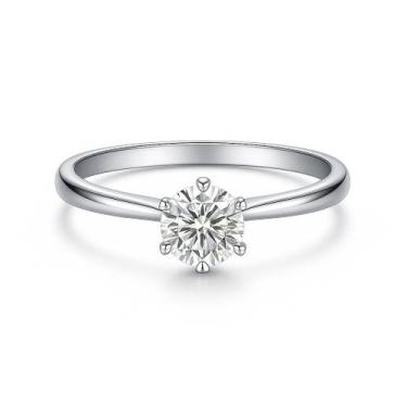 Imagem de Anel Solitario Prata Pedra Branca Zirconia 2mm Anatomico - Alpha Grupo