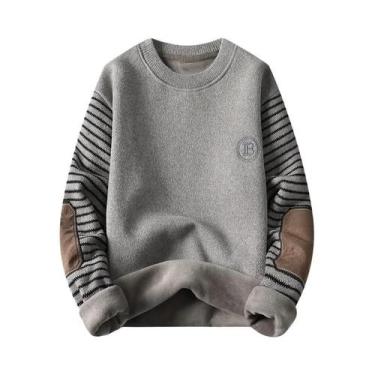 Imagem de Suéter Masculino De Inverno Em Tricô Com Forro De Lã Grosso E Quente, 