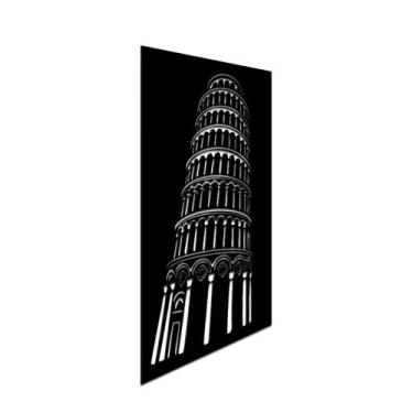 Imagem de Quadro para sala alto relevo 32x17cm torre de pizza - JABB