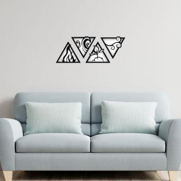 Imagem de Quadro personalizado alto relevo terra fogo agua e ar 20x70 - Decorase