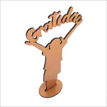 Imagem de Palavra Gratidão Mdf Decorativa 30X14,5cm Corte a Laser Sala - Decoras