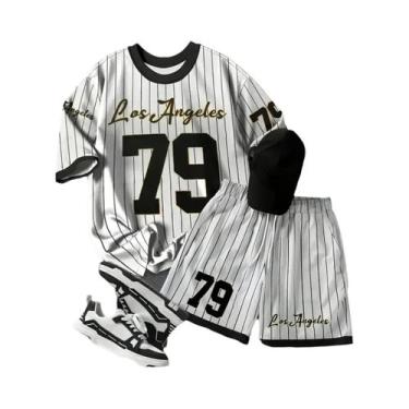 Imagem de Conjunto Casual De Verão Masculino, Moda De Rua, Confortável, Respiráv