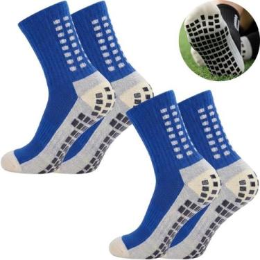 Imagem de Kit 2 Meias Antiderrapante Futebol Grip Estabilidade Treino Tamanho Ún