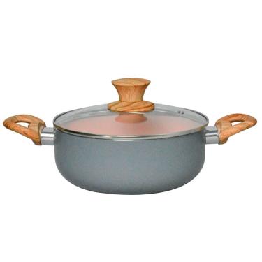 Imagem de Caçarola Antiaderente de Indução Cerâmica Verona Cinza 20cm 1 Peça  -  Rio Home