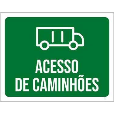 Imagem de Kit 5 Placas Acesso Caminhões Desenho - Sinalizo