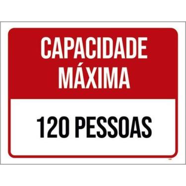 Imagem de Kit 3 Placas Sinalização - Capacidade Máxima 120 Pessoas - Sinalizo