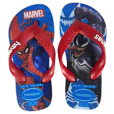 Imagem de Chinelo Havaianas Infantil Top Marvel II Fc Homem Aranha Cor:Azul Bril
