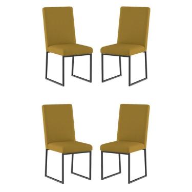 Imagem de Kit 4 Cadeiras Para Mesa De Jantar Base Industrial Preto Balaqui Capuccino
