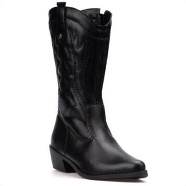 Imagem de Bota Feminina Texana Infantil Western Cano Alto Bordada Moda-Feminino