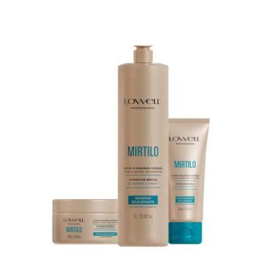 Imagem de Lowell Extrato de Mirtilo Shampoo 1L Condicionador 200ml e Mascara 240