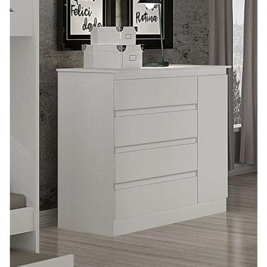 Imagem de Cômoda Para Quarto Com Sapateira 4 Gavetas - 045-neve - Star Móveis