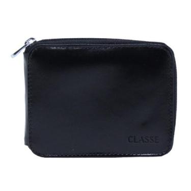 Imagem de Carteira Masculina Com Zíper Classe Couro, Preto 091, 0