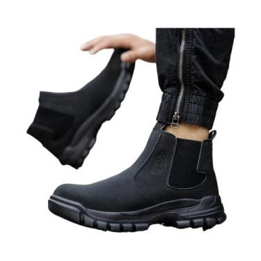 Imagem de Botas De Trabalho Em Couro Com Biqueira De Aço Impermeáveis Para Homen