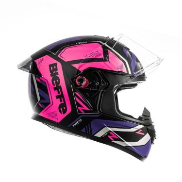 Imagem de Capacete Moto Bieffe B-12 Phanton Preto Fosco/pink