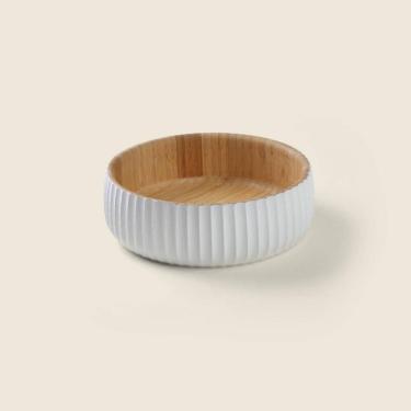 Imagem de Saladeira Scandi Bambu Branco 19x6cm - A\CASA