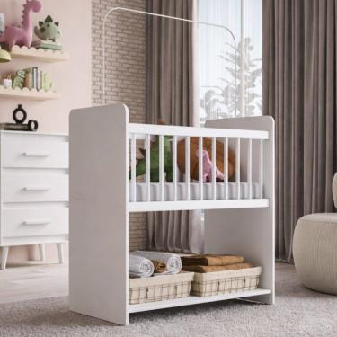 Imagem de Mini Berço Fixo Moisés Toy Para Bebê com Colchão 89cm Branco - Desk Design