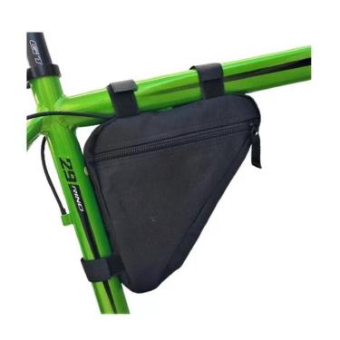 Imagem de Bolsa de Quadro Bicicleta Porta Objetos Triangular Preta-Unissex