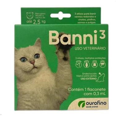 Imagem de Banni 3 Antipulgas Para Gatos Até 2,5kg Com 1 Flaconete - Ourofino