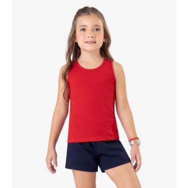 Imagem de Regata Básica Infantil Feminina Rovi Kids Vermelho, 10, Vermelho