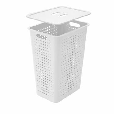 Imagem de Ou Cesto Organizador Multiuso com Tampa 47L Branco