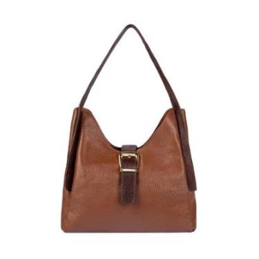 Imagem de Bolsa de mão em couro liso com fivela Leandra-Feminino