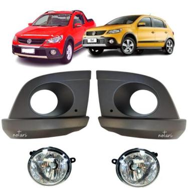 Imagem de Moldura e Farol Milha Parachoque Saveiro Cross G5 2011 A 2013 Gol rall
