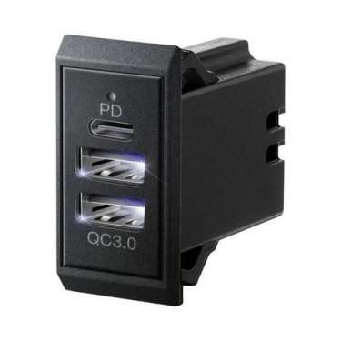 Imagem de Adaptador Carregador USB De 3 Portas Para Carro, Carga Rápida Para Cam