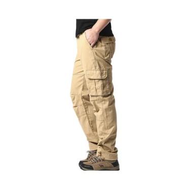 Imagem de Calças Táticas Cargo Masculinas De Tamanho Grande Com Cintura Elástica
