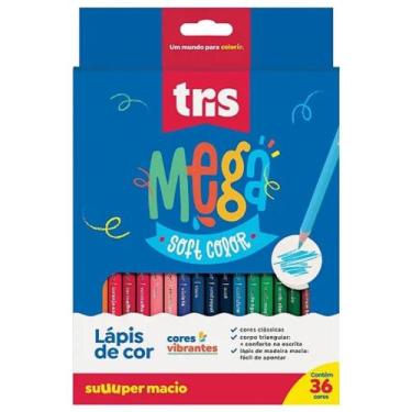 Imagem de Lápis de Cor Mega Soft Color 36 Cores TRIS