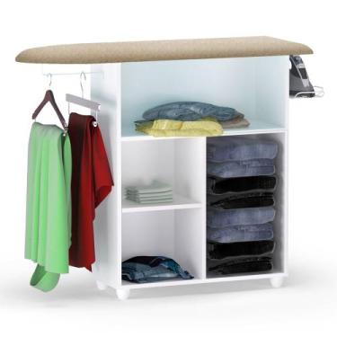 Imagem de Tábua de Passar Roupa Multiuso Gabinete Mariana 01 Porta Branco Preto 