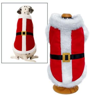 Imagem de Roupinha de Papai Noel Para Cães Pet Natal Cachorro Tam 9 Cor:Vermelho