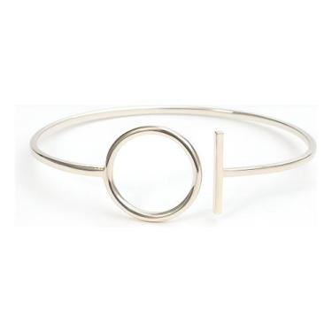 Imagem de Bracelete Liso Com 2 Detalhes Circulo E Palito 2,5g 1,5mm - Princesa d