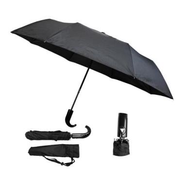 Imagem de Guarda Chuva Abre Automático 35cm De Bolsa Dobrável Preto Resistente -