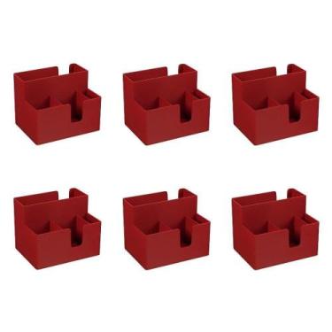 Imagem de Kit 6 Porta Guardanapo E Sachês 14 X 10,6 X 9,4 Cm Vermelho Coza