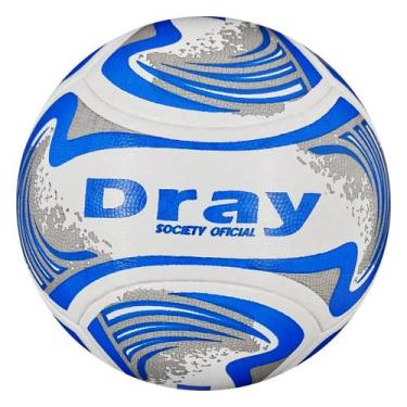 Imagem de Bola Society Futebol Dray Oficial Com NF, Azul, Prata