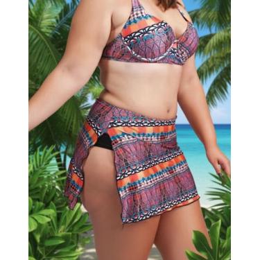 Imagem de Biquíni Plus Size com bojo aro e Saia fixa nº 50 ao 54 - D'Tony - Luz 