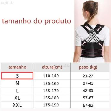Imagem de Cinta Corretor Postural Magnético Unissex Dor Ajusta Postura Cor:S - o